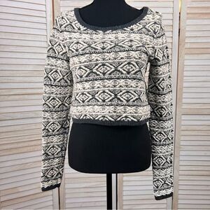 Anthropologie MOTH Cropped Fair Isle Sweater Small
